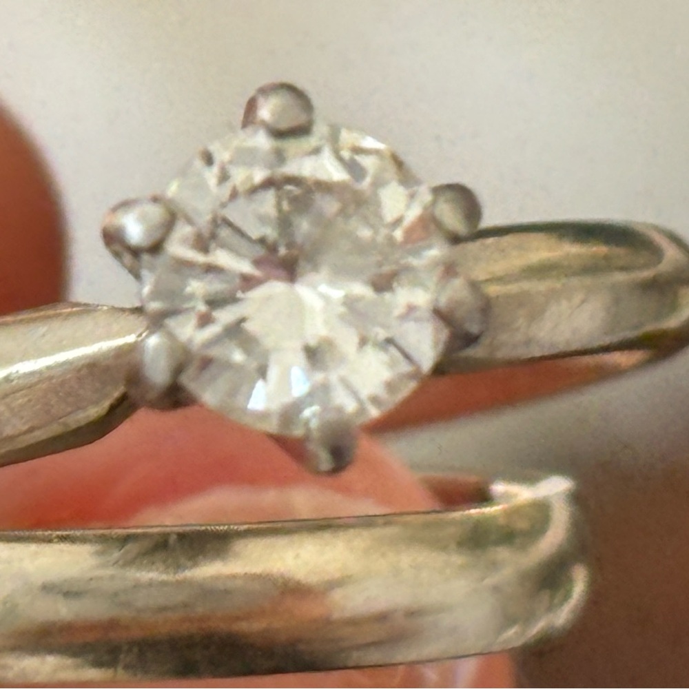 Black Diamond Silver Ring with Clear Gem
